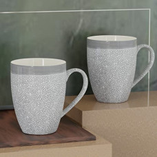 Deals, Discounts & Offers on  - The Earth Store Grey Fizz Coffee Mug Set of 2 Ceramic Mugs to Gift to Best Friend, Tea Mugs, Microwave Safe Coffee Mugs, Ceramic Tea Cups (280 ml Each)