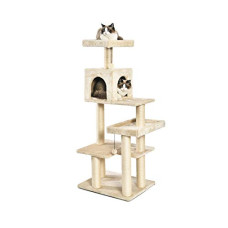 Deals, Discounts & Offers on  - Amazon Basics Extra Large Cat Tree Tower with Condo - 24 x 56 x 19 Inches, Beige