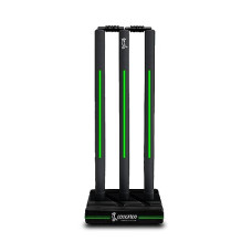 Deals, Discounts & Offers on  - Cockatoo Premium Cricket Wicket Set l Heavy Duty Plastic l Black Fluorescent Green l Standard Size l 3 Stumps+2 Bails+1 Stand Set l Professional Quality