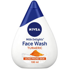 Deals, Discounts & Offers on Beauty Care - NIVEA Milk Delights Turmeric Face Wash 100ml | With Milk and Turmeric| Reduces 99.9% Pimple Causing Bacteria | Best Suited pH