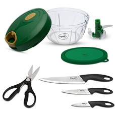 Deals and Offers on - Pigeon by Stovekraft Kitchen Tools Value Combo (400ml Chopper & Storage, 3 Knives Set, 1 Kitchen Scissor) Deals, Discounts & Offers on - Pigeon by Stovekraft Kitchen Tools Value Combo (400ml Chopper & Storage, 3 Knives Set, 1 Kitchen Scissor)