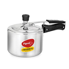 Deals, Discounts & Offers on Cookware - Pigeon by Stovekraft 12091 Favourite Aluminum Induction Base Pressure Cooker with Inner Lid, 3 Litres, Silver