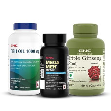 Deals and Offers on - GNC Men's Energy, Immunity & Performance Trio | Multivitamin with 32 Premium Ingredients (30 Tablets), Fish Oil 1000 MG (60 Softgels) & Triple Ginseng Root (60 Capsules) | Healthy Cholesterol & Energy Levels | Strength & Stamina| Formulated In USA Deals, Discounts & Offers on - GNC Men's Energy, Immunity & Performance Trio | Multivitamin with 32 Premium Ingredients (30 Tablets), Fish Oil 1000 MG (60 Softgels) & Triple Ginseng Root (60 Capsules) | Healthy Cholesterol & Energy Levels | Strength & Stamina| Formulated In USA