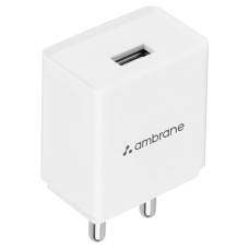 Deals, Discounts & Offers on Mobile Accessories - Ambrane 10.5W USB Mobile Charger Adapter, Compatibility with Android & Other USB Enabled Devices, Multi-Layer Protection, Made in India Wall Charger Adapter, BIS Certified (Raap S1, White)