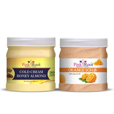 Deals, Discounts & Offers on Beauty Care - Pink Root Honey Almond Cold Cream 500gm with Orange Scrub 500gm