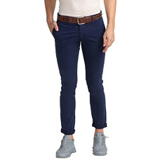 Deals, Discounts & Offers on Men - [Size 30] Parx Men's Flat Front Low Rise Tapered Fit Dark Blue Casual Trouser