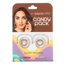 Deals, Discounts & Offers on  - AQUALENS CONTACT LENSES Aquacolor Dusky Brown Candy Pack Zero Power Colored Lenses (2 Lens/Box)