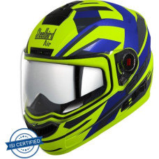 Deals and Offers on - Steelbird SBA-1 R2K Double Visor Full Face Graphics Helmet, Inner Silver Sun Shield Motorbike Helmet(Glossy Fluo Neon Blue) Deals, Discounts & Offers on - Steelbird SBA-1 R2K Double Visor Full Face Graphics Helmet, Inner Silver Sun Shield Motorbike Helmet(Glossy Fluo Neon Blue)