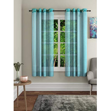 Deals and Offers on - Home Sizzler Zig Zag 2 Piece 5 ft Window Curtain (Blue) Deals, Discounts & Offers on - Home Sizzler Zig Zag 2 Piece 5 ft Window Curtain (Blue)