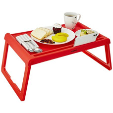 Deals, Discounts & Offers on Laptop Accessories - Amazon Brand - Solimo Reinforced Polypropelene Plastic Multipurpose Foldable Tray - Red