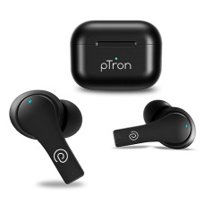 Deals, Discounts & Offers on Headphones - pTron Bassbuds Tango In-Ear TWS Earbuds, TruTalk AI-ENC Calls, Movie Mode, 40Hrs Playtime, Bluetooth 5.1 Headphone with HD Mics, Touch Control, IPX4 Water-Resistant & Type-C Fast Charging (Bold Black)