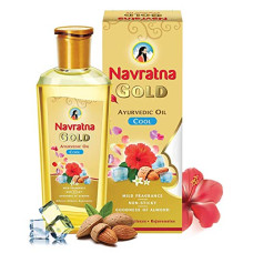 Deals, Discounts & Offers on  - Navratna Gold Ayurvedic Oil |Non Sticky and Non Greasy |Mild Fragrance| Goodness of Almonds and 9 Ayurvedic Herbs |Relieves Body Aches, Sleeplessness, Headache and Fatigue, 200ml