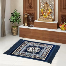 Deals, Discounts & Offers on  - STATUS Multipurpose Pooja Prayer Mat 18x18 inch (Blue)