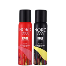 Deals and Offers on Beauty Care - NORD Deodorant Body Spray - Rage and Bolt 120 ml each (Pack of 2) Deals, Discounts & Offers on Beauty Care - NORD Deodorant Body Spray - Rage and Bolt 120 ml each (Pack of 2)