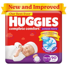 Deals, Discounts & Offers on Baby Care - Huggies Complete Comfort Wonder Pants Newborn / Extra Small (Nb/Xs) Size (Up To 5 Kg) Baby Diaper Pants,90 Count,India'S Fastest Absorbing Diaper With Upto 4X Faster Unique Dry Xpert Channel