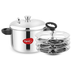 Deals and Offers on Cookware - Pigeon Stainless Steel Idly Maker 4 Plates Compatible with Induction and Gas Stove Deals, Discounts & Offers on Cookware - Pigeon Stainless Steel Idly Maker 4 Plates Compatible with Induction and Gas Stove