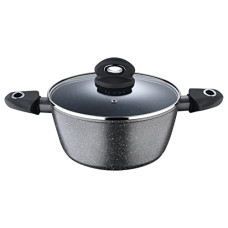 Deals and Offers on - Bergner Orion NonStick 24 cm Casserole/Soup Pot, Glass Lid, 3.9 L Capacity, 100% Recyclable, For Biryani/Pulao/Halwa/Curries, Textured Soft Touch Handles, Granite Finish, Induction & Gas ready, 1-Year Warranty Deals, Discounts & Offers on - Bergner Orion NonStick 24 cm Casserole/Soup Pot, Glass Lid, 3.9 L Capacity, 100% Recyclable, For Biryani/Pulao/Halwa/Curries, Textured Soft Touch Handles, Granite Finish, Induction & Gas ready, 1-Year Warranty