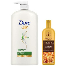 Deals and Offers on - Indulekha Bringha Anti Hair Fall Shampoo, 200ml & Dove Hair Fall Rescue Shampoo, 1L Deals, Discounts & Offers on - Indulekha Bringha Anti Hair Fall Shampoo, 200ml & Dove Hair Fall Rescue Shampoo, 1L