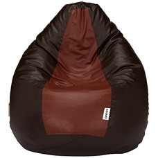Deals and Offers on Furniture - Amazon Brand - Solimo XXXL Bean Bag Filled With Beans (Brown and Tan, Faux Leather) Deals, Discounts & Offers on Furniture - Amazon Brand - Solimo XXXL Bean Bag Filled With Beans (Brown and Tan, Faux Leather)