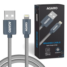 Deals, Discounts & Offers on  - AGARO USBA to Lightning Cable, Unbreakable Nylon Braided Data Sync & Fast Charging Cable