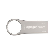 Deals, Discounts & Offers on  - Amazon Basics 128 GB USB 3.0 Pen Drive | Flash Drive | Read Speed Upto 120 MB/s | with Key Ring | Metallic (Silver)