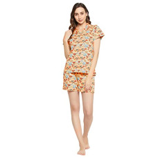 Deals, Discounts & Offers on Women - Clovia Women's Cotton Button Down Shirt & Shorts