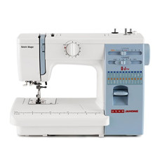 Deals and Offers on - Usha Janome Stitch Magic Automatic Zig-Zag Electric Sewing Machine || 23 Built-In-Stitches || 57 Stitch Function(White And Blue) with complementary Sewing Lessons in Nine languages Deals, Discounts & Offers on - Usha Janome Stitch Magic Automatic Zig-Zag Electric Sewing Machine || 23 Built-In-Stitches || 57 Stitch Function(White And Blue) with complementary Sewing Lessons in Nine languages