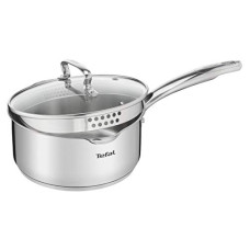 Deals and Offers on Cookware - Tefal Duetto Plus Stainless Steel Sauce Pan 16 cm with Glass Lid, Silver Deals, Discounts & Offers on Cookware - Tefal Duetto Plus Stainless Steel Sauce Pan 16 cm with Glass Lid, Silver