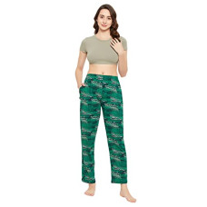 Deals and Offers on Women - Clovia Women's Cotton Print Me Pretty Pyjama in Green Deals, Discounts & Offers on Women - Clovia Women's Cotton Print Me Pretty Pyjama in Green