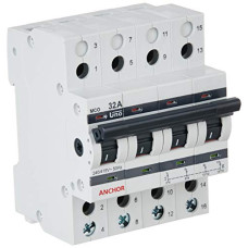 Deals and Offers on Home Improvement - Anchor by Panasonic 98086 UNO Series 32 Ampere Four Pole Change Over Switch Circuit Breaker Safe Reliable Protection, (White, Pack of 2) Deals, Discounts & Offers on Home Improvement - Anchor by Panasonic 98086 UNO Series 32 Ampere Four Pole Change Over Switch Circuit Breaker Safe Reliable Protection, (White, Pack of 2)