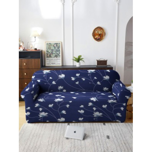 Flipkart SmartBuy Polyester Floral Sofa Cover Blue Pack of 1