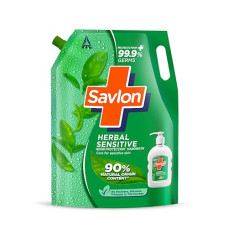 Deals, Discounts & Offers on Health & Personal Care - Savlon Herbal Sensitive Germ Protection Liquid Handwash 1500ml Refill| 90% Natural Origin| For Sensitive Hands