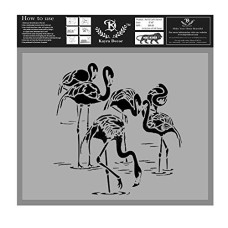 Deals, Discounts & Offers on  - Kayra Decor Reusable Flamingos-Lores painting stencils for Art and Craft,Walls,Floor,Tiles,Furniture,Painting canvas art,T-Shirt, Cookie & Cake Decoration,Drawing Stencils