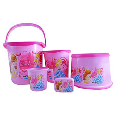 Deals, Discounts & Offers on  - Nayasa Kids DLX 5 Pcs Plastic Bathroom Set, Pink (NB3238)