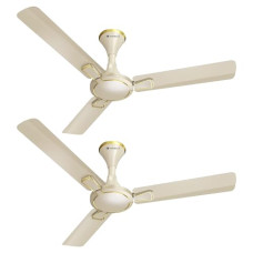 Deals, Discounts & Offers on  - Havells Milor Decorative BLDC 1200mm Energy Saving with Remote Control 5 Star Ceiling Fan (Gold, Pack of 2)