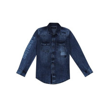 Deals, Discounts & Offers on Baby Care - Gini & Jony Boys Blue Printed Denim Full Sleeves Shirt 12-18 Months