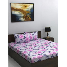 Deals, Discounts & Offers on  - Rubix Home Mesmerize 144 TC Microfiber Pink-Orange Double Bedsheet with 2 Pillow Covers