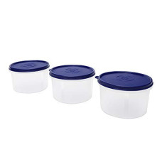Deals and Offers on - Cutting EDGE Airtight Food Saver 535ml, Set of 3 Containers Combo Blue Lid, Tiffin Lunch Deals, Discounts & Offers on - Cutting EDGE Airtight Food Saver 535ml, Set of 3 Containers Combo Blue Lid, Tiffin Lunch
