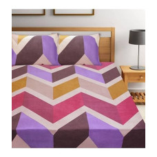 Deals and Offers on - HOMETALES Microfiber Abstract Printed Double Bed Sheet with 2 Pillow Covers - Burgundy Deals, Discounts & Offers on - HOMETALES Microfiber Abstract Printed Double Bed Sheet with 2 Pillow Covers - Burgundy