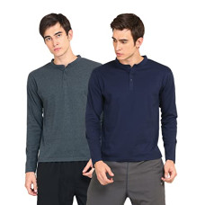 Deals, Discounts & Offers on Men - Ap'pulse Men's Long Sleeve Mandarin Collar (Pack of 2)