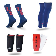 Deals, Discounts & Offers on Men - Mizaki Anti-Slip Football Sock, Leg sleev, Shingurd And Shingurd Supporter Combo Pack For Men&Women, All-in-One Football Accessories Pack,