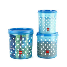 Deals and Offers on - Cello Hi Fresh Safe Plastic Small Container, 3 PC (Capacity - 5ltrs, 7ltrs & 10ltrs), Blue Deals, Discounts & Offers on - Cello Hi Fresh Safe Plastic Small Container, 3 PC (Capacity - 5ltrs, 7ltrs & 10ltrs), Blue