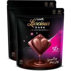 Deals, Discounts & Offers on Food and Health - LuvIt Luscious Dark Love Delights-Heart Shaped Dark Chocolate|Valentine's Gift of Love Bars(2 x 180 g)