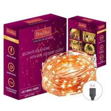 Deals and Offers on - Desidiya Copper 100 led Fairy String Lights with USB Powered Led Light (10 Meters, Corded Electric) Deals, Discounts & Offers on - Desidiya Copper 100 led Fairy String Lights with USB Powered Led Light (10 Meters, Corded Electric)