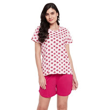 Deals and Offers on Home Appliances - Clovia Women's Cotton Print Me Pretty Top & Boxer Shorts Set Deals, Discounts & Offers on Home Appliances - Clovia Women's Cotton Print Me Pretty Top & Boxer Shorts Set