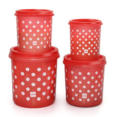 Deals and Offers on - Cello Hi Fresh Safe Plastic Jumbo Container, 4 PC (Capacity - 5ltrs, 7ltrs, 10ltrs & 15ltrs), Red Deals, Discounts & Offers on - Cello Hi Fresh Safe Plastic Jumbo Container, 4 PC (Capacity - 5ltrs, 7ltrs, 10ltrs & 15ltrs), Red