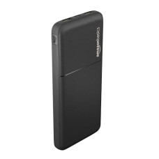 Deals, Discounts & Offers on Power Banks - Amazon Basics 10000mAh 10W Power Bank with Cable | Dual USB-A Outputs | Dual Input Ports | Lithium Polymer Power Bank | Plastic Casing, Lightweight (Black)