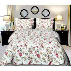 Deals, Discounts & Offers on  - eTape 200 TC Cotton King Floral Flat Bedsheet(Pack of 1, Red)