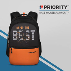 Deals, Discounts & Offers on Backpacks - Priority Target 003 Be The Best 32 Litres Black Polyester Stylish College Bag | Printed Standard Backpack Unisex Bag For College Office Suitable For Men's & Women's (25896)