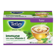 Deals, Discounts & Offers on  - Tetley | Green Tea With Tulsi | Immune With Added Vitamin C | 25 Tea Bags, 30 Grams